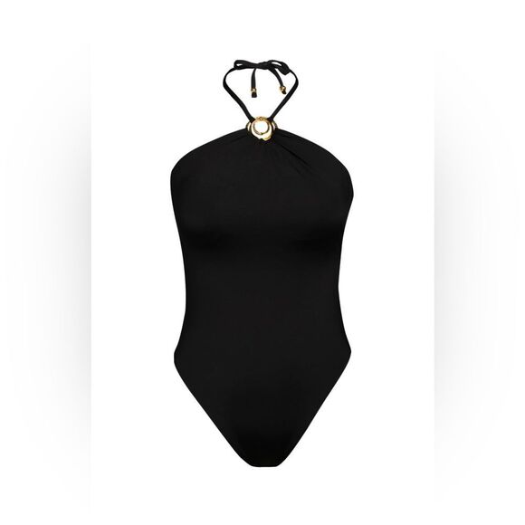 Sunshine 79 Sunshine Solids High Neck Black One Piece, Size 6 - Picture 12 of 12